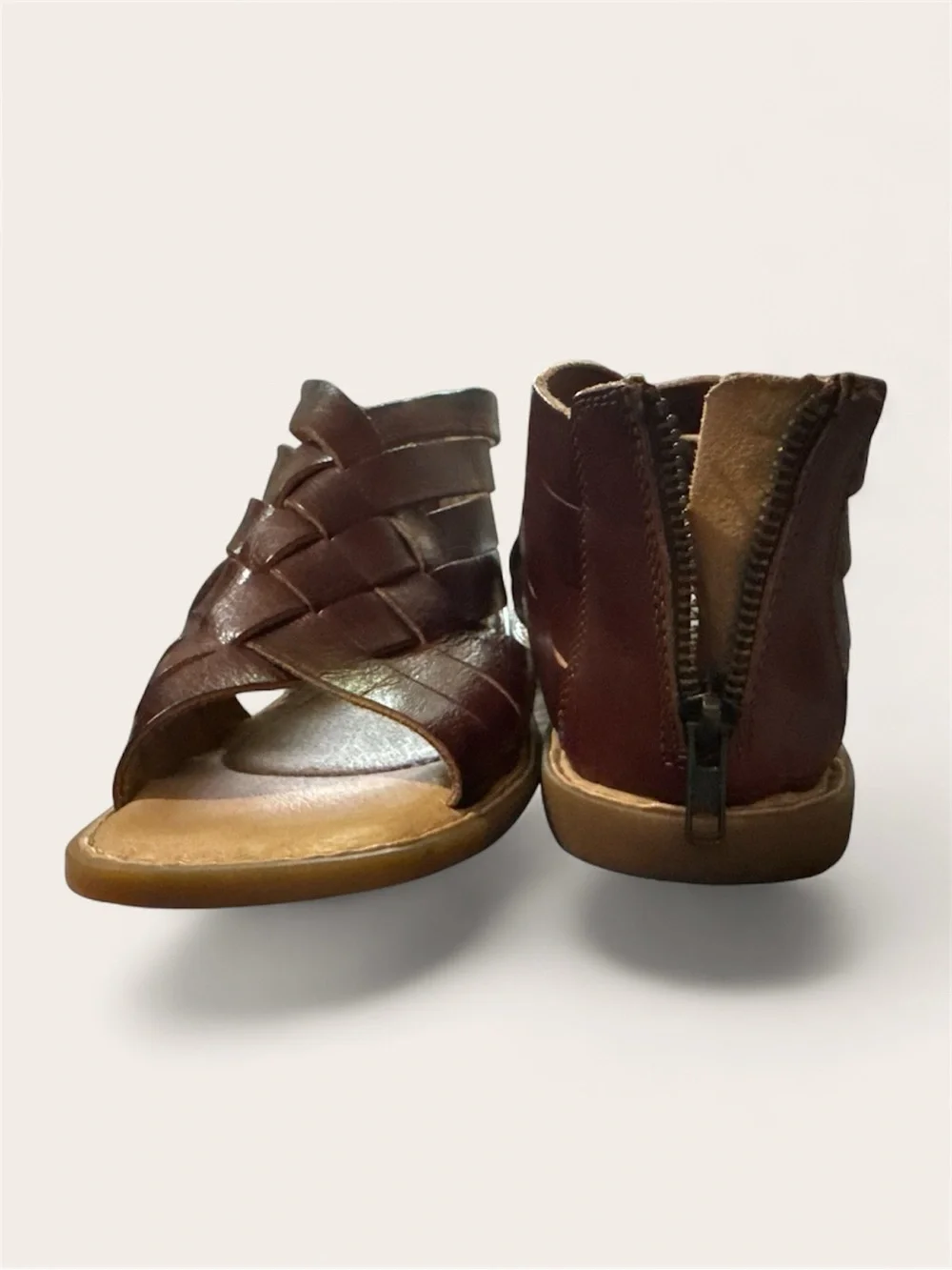 Born Brown Leather Strappy Sandals